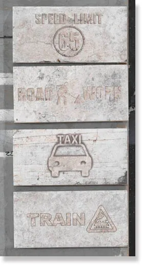 NY Road Signs Mix Green Village — 1