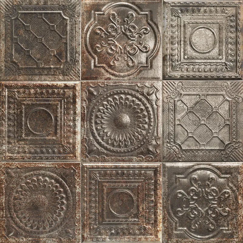 Tin-Tile Rusty Nero 20x20 — 1